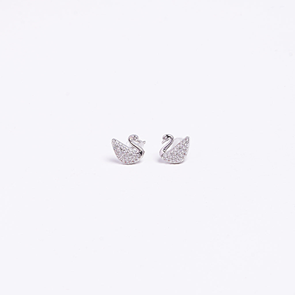 Silver Swan Studs
