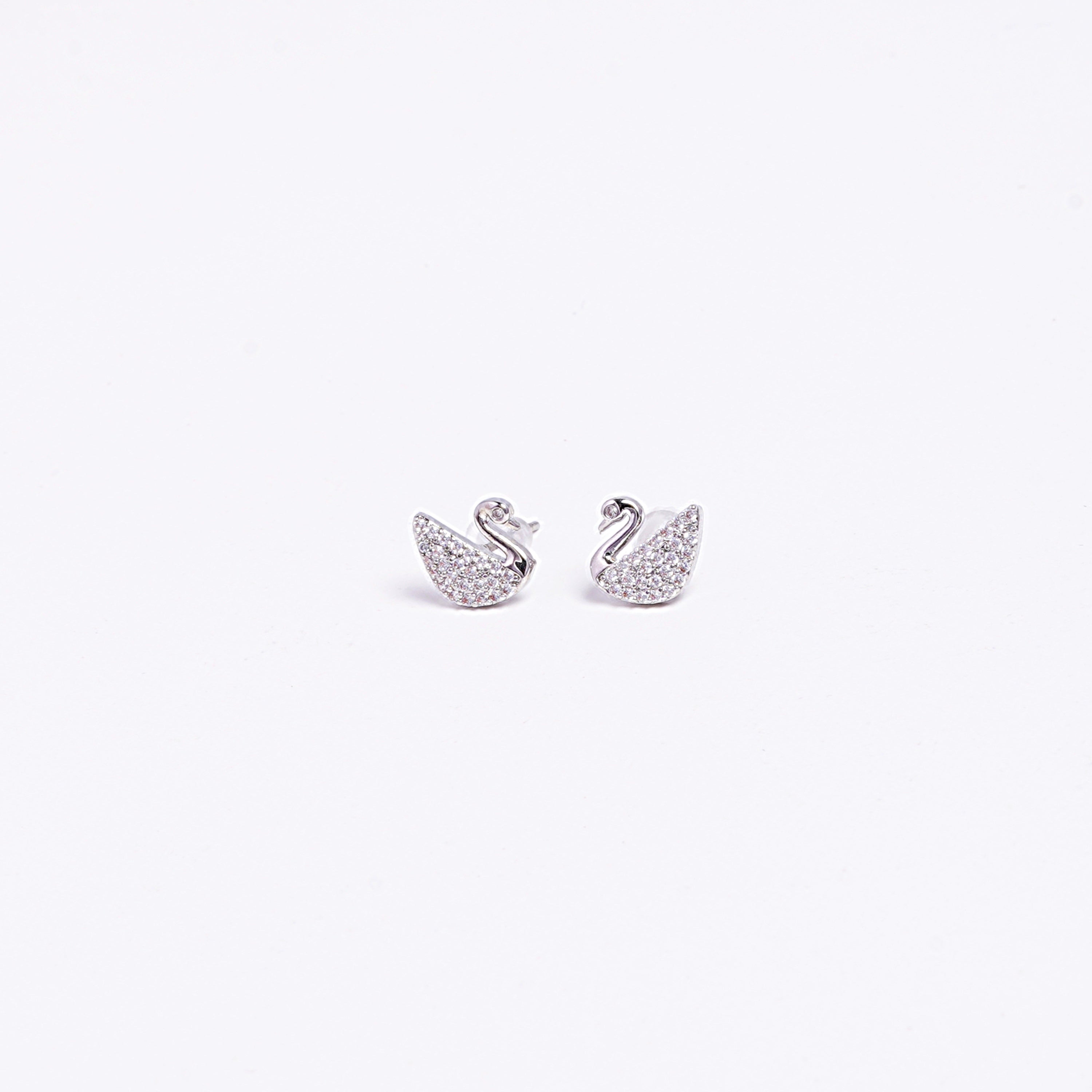 Silver Swan Studs