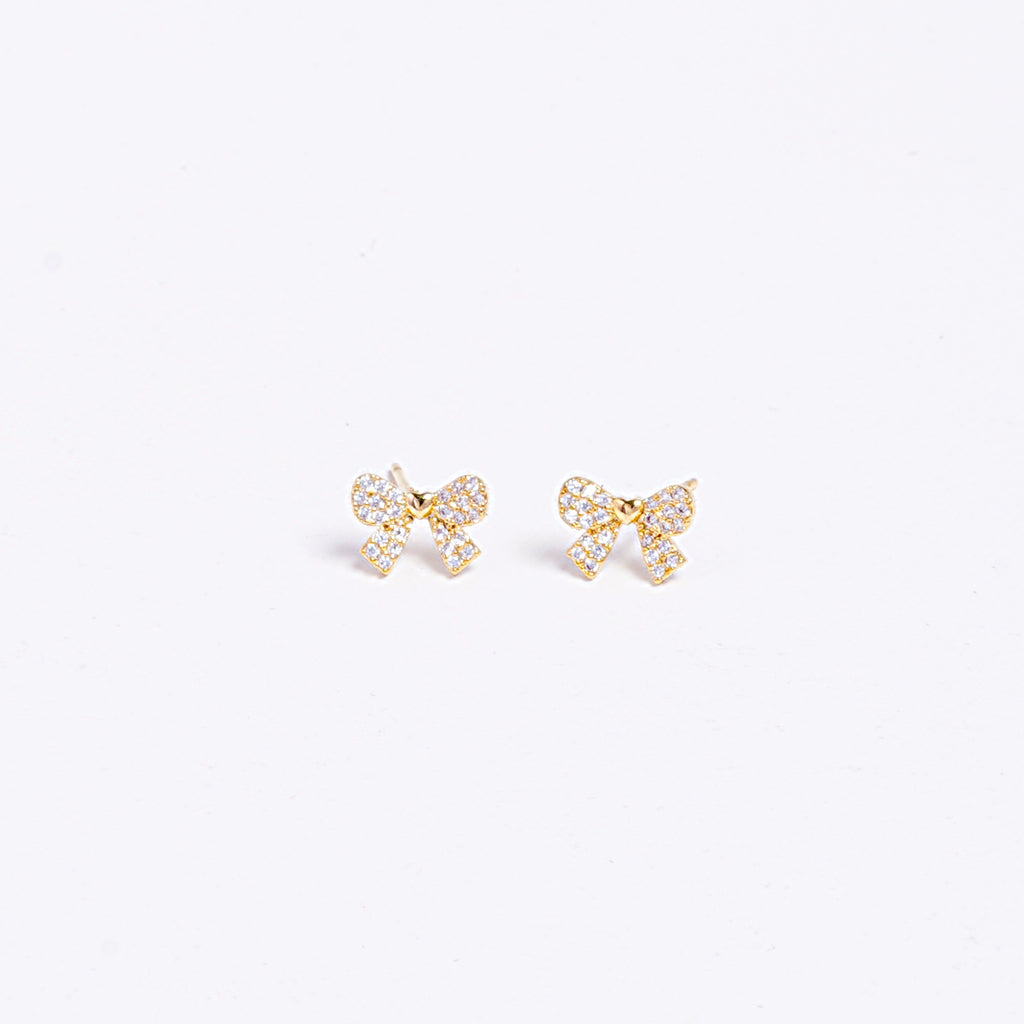 Golden Hearty Bow Studs