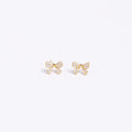 Golden Hearty Bow Studs