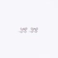 Silver Hearty Bow Studs